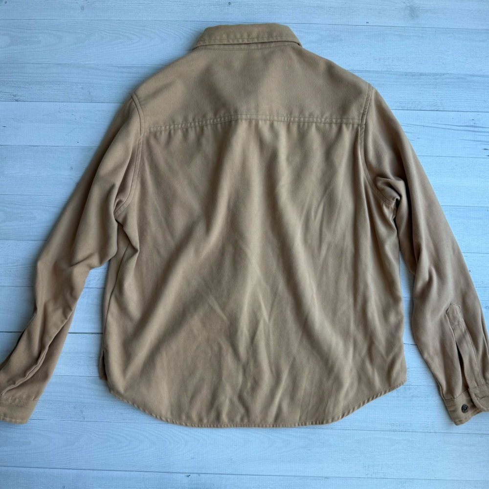 St. John's Bay Tan Faux Suede Heritage Western Button Down Shirt Petite M - Picture 5 of 7